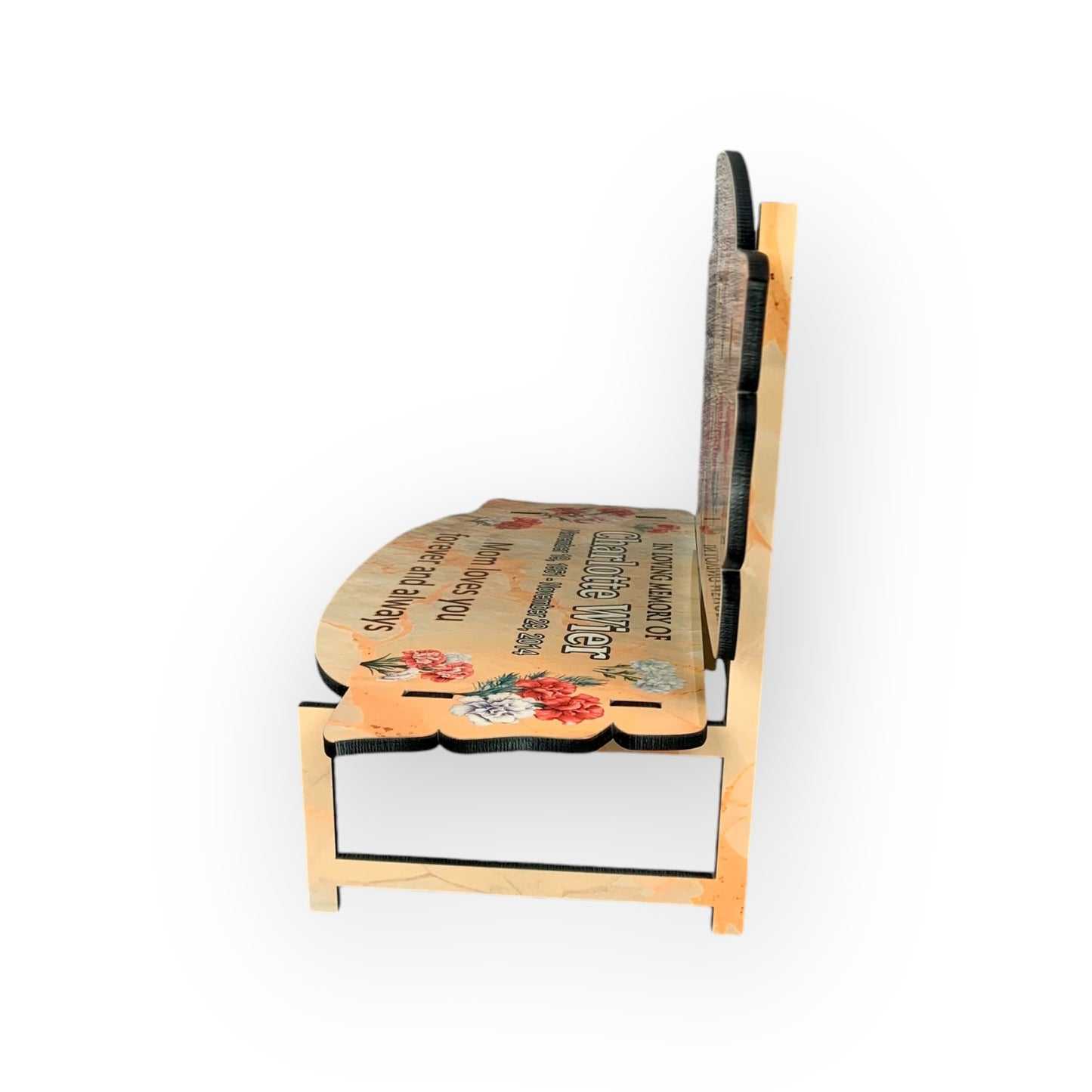 Memorial Bench Carnations