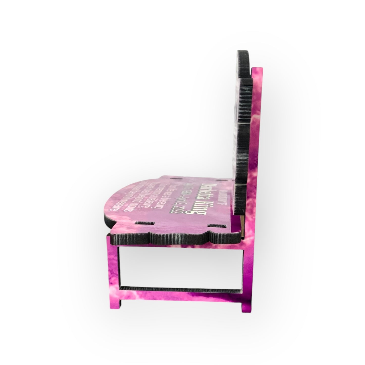 Memorial Bench Purple Clouds