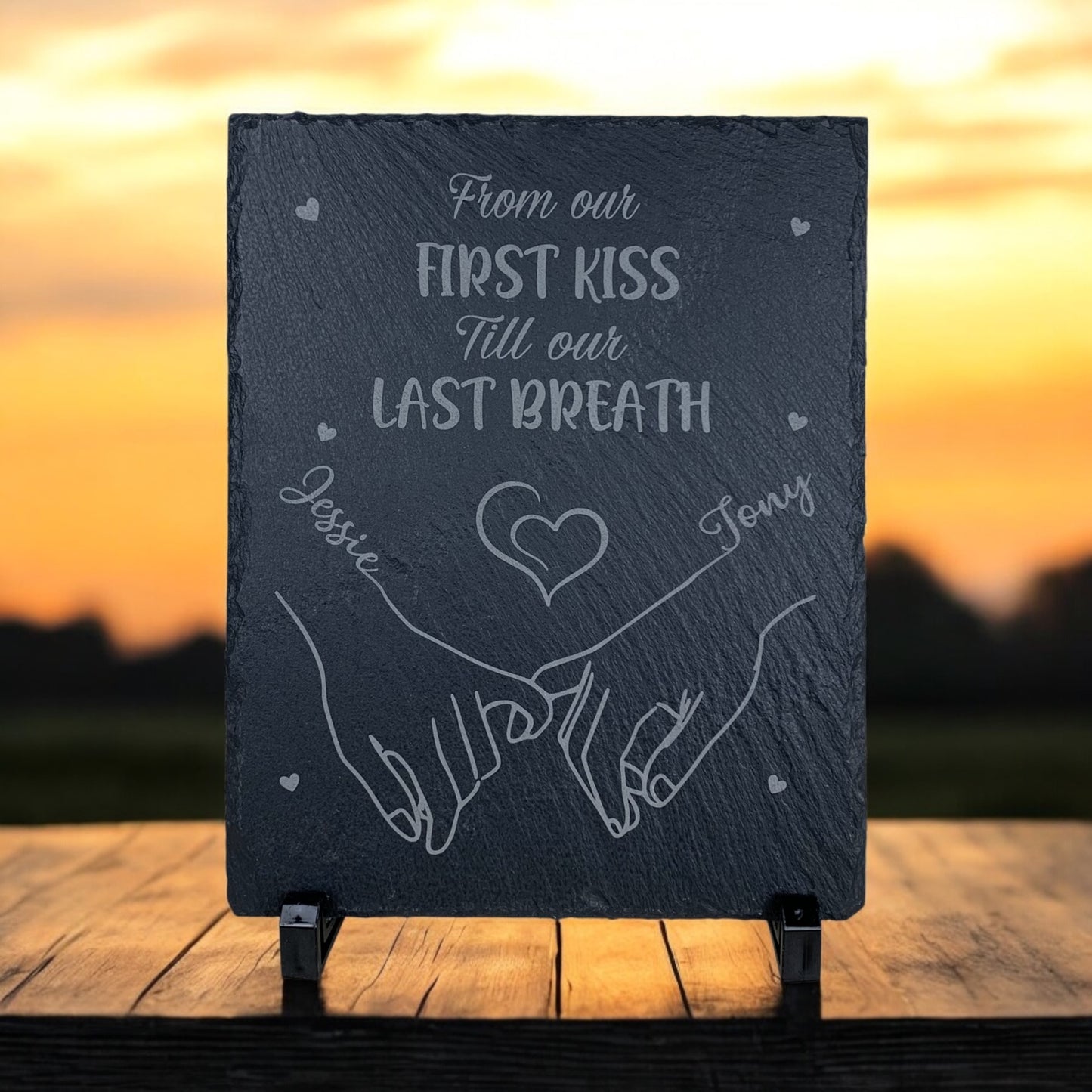 Laser Engraved Couples Slate