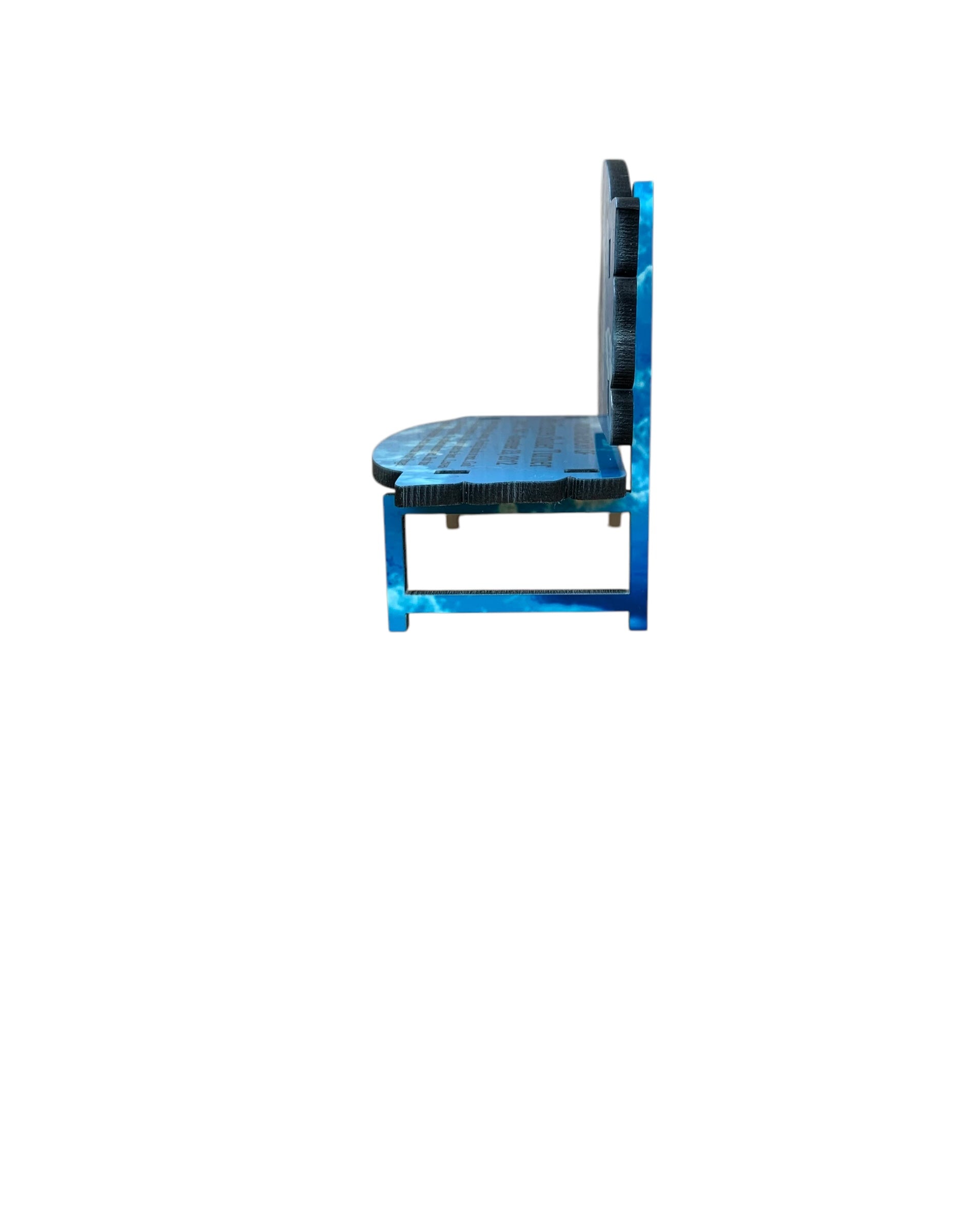 Memorial Bench Light Blue with Clouds