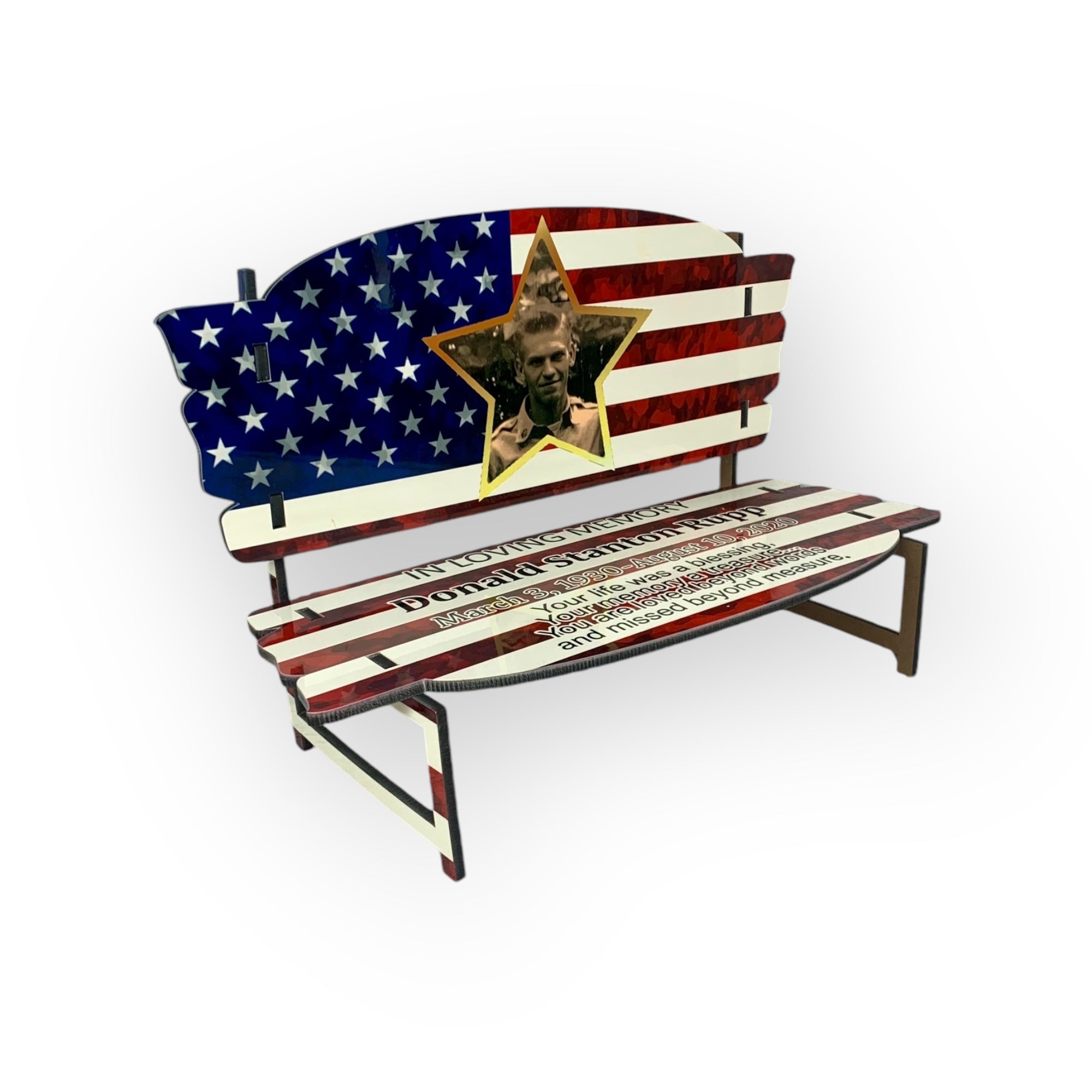 Memorial Bench American Flag