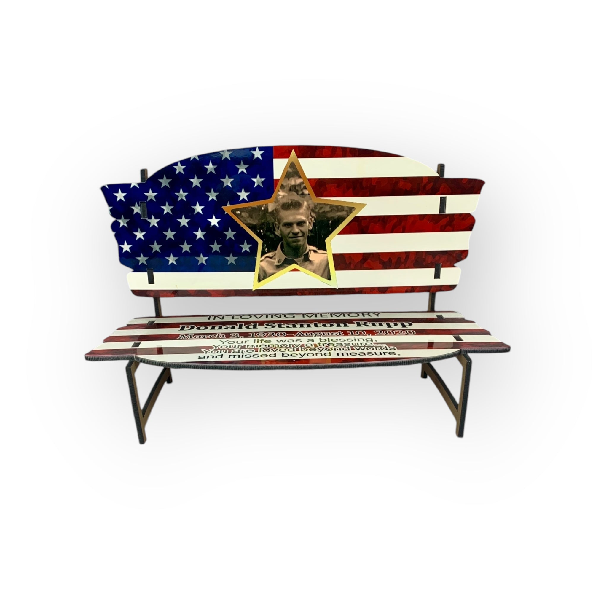 Memorial Bench American Flag