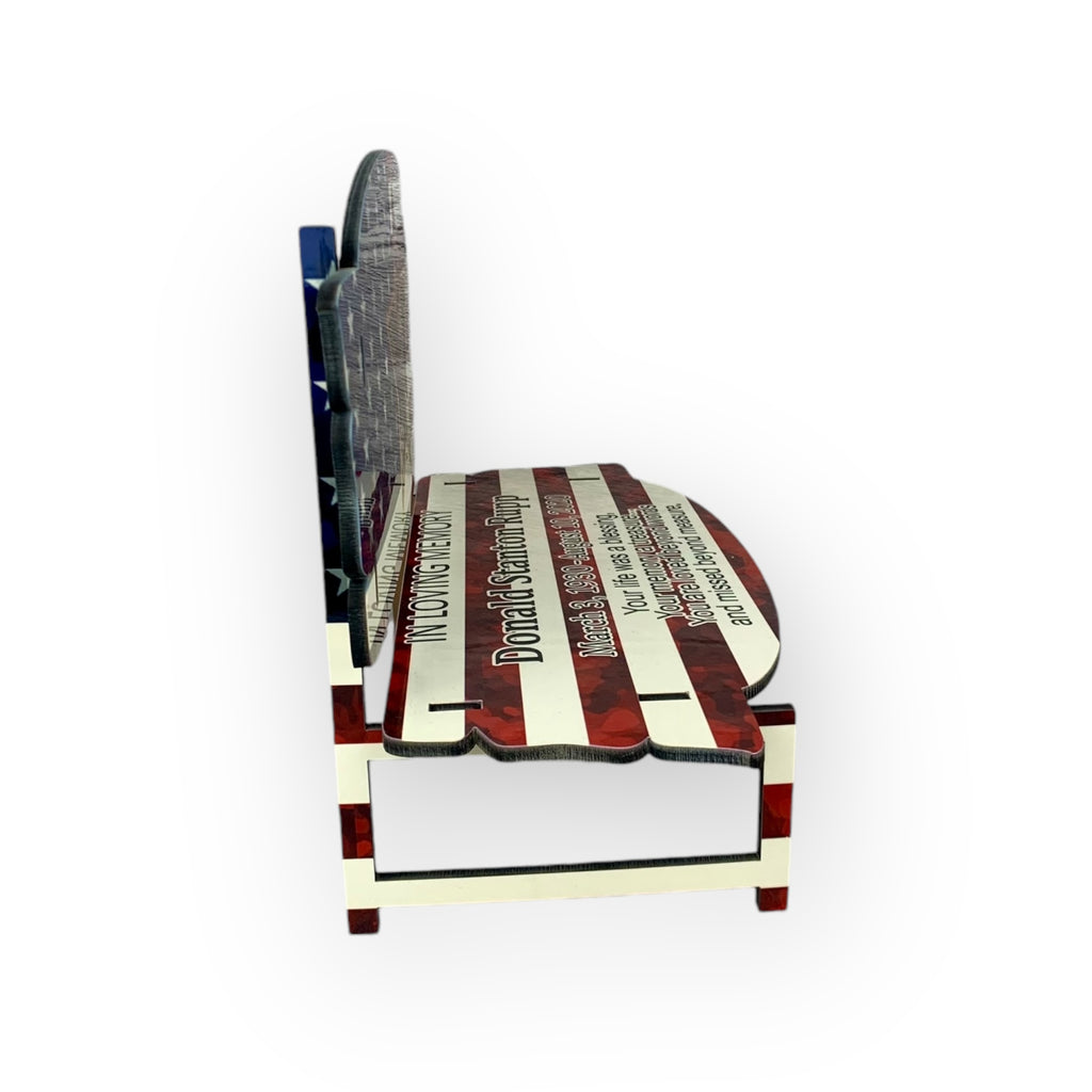 Memorial Bench American Flag