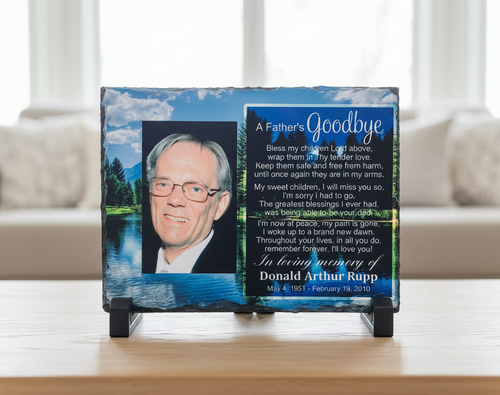 A Father's Goodbye Memorial Slate - cozy home