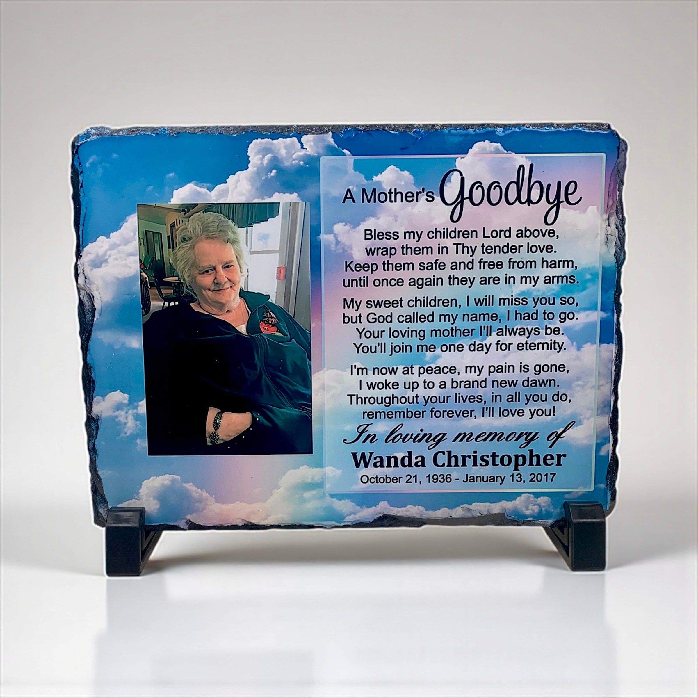 A Mother's Goodbye Custom Photo Slate