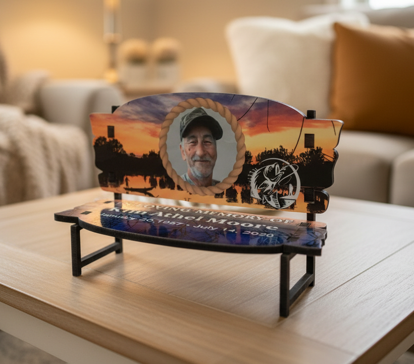 Bass Fishing Memorial Bench - cozy home interior