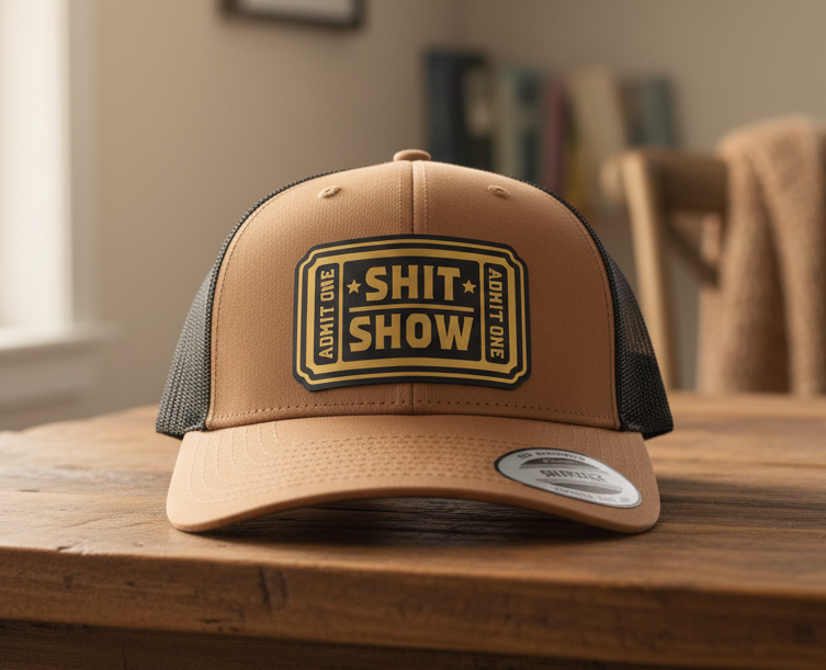 Brown Shit Show Hat - lifestyle table setting