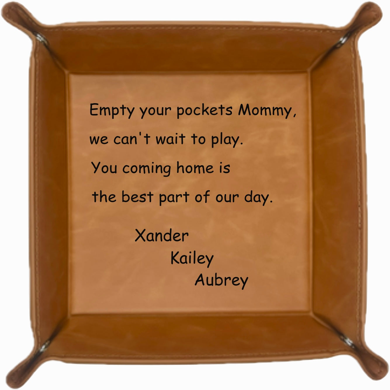 Empty Your Pockets Mommy - Personalized Leatherette Valet Tray