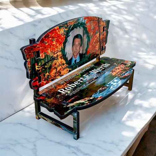 Custom Autumn Creek Memorial Bench