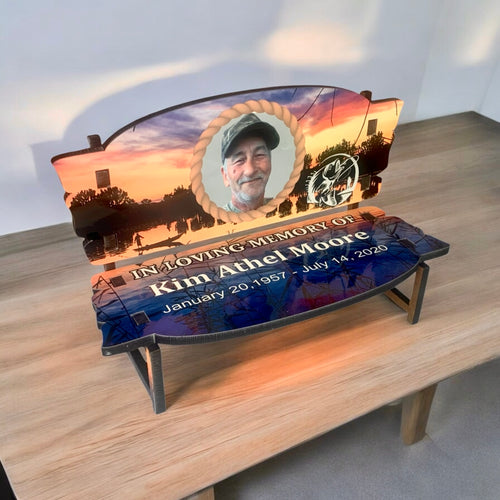 Custom Bass Fishing Memorial Bench